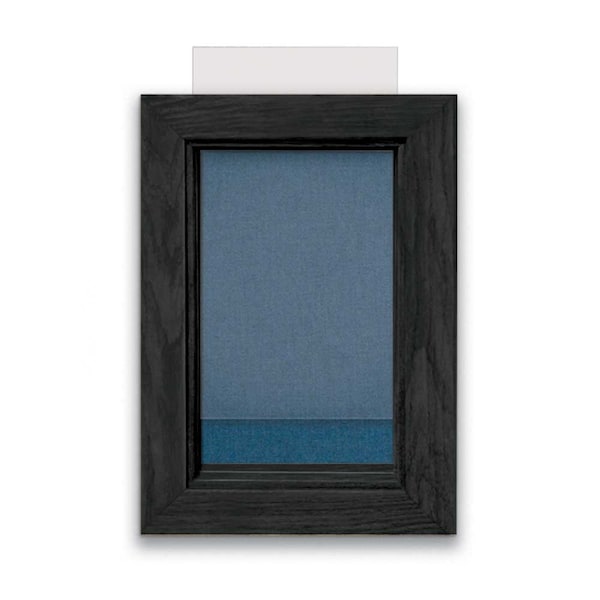Indoor Enclosed Combo Board, 72"x36", Black Frame/Black Porc & Cobalt